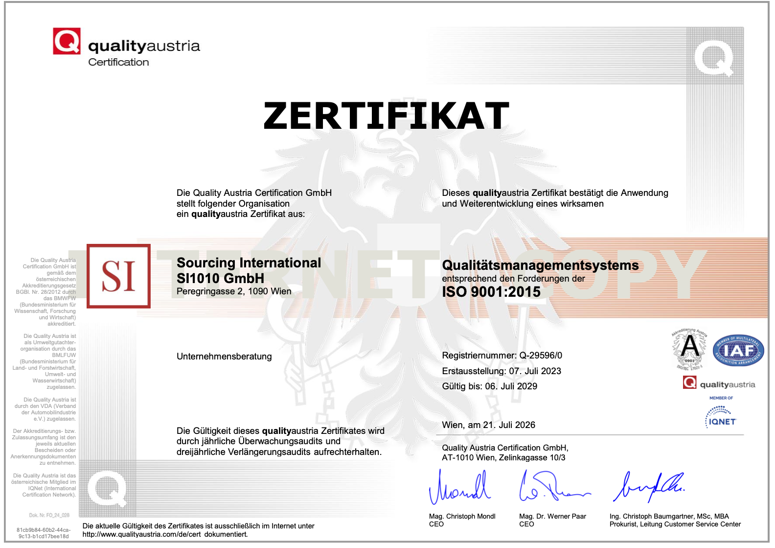 Wir sind erneut nach ISO 9001 zertifiziert