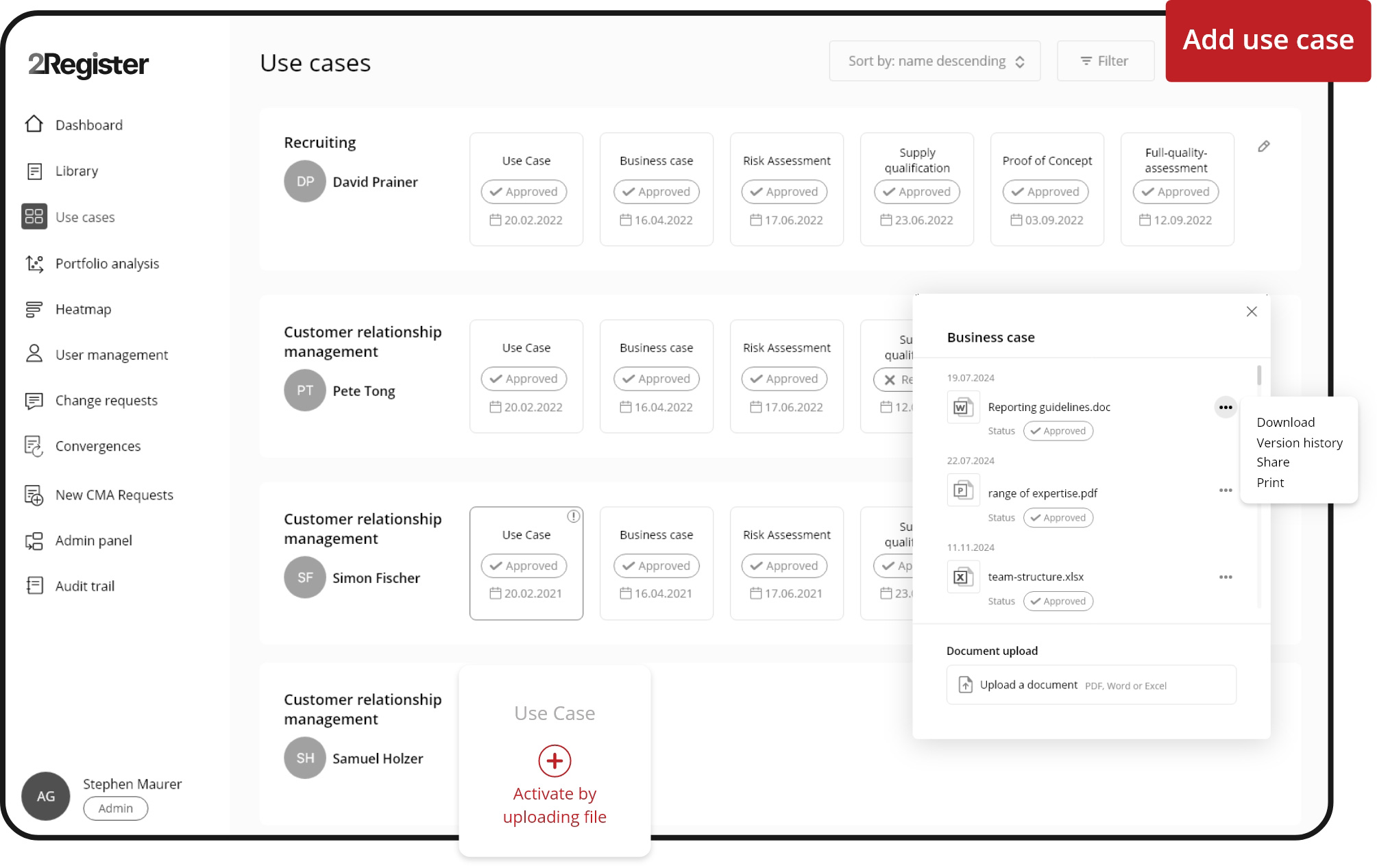 Use cases screenshot