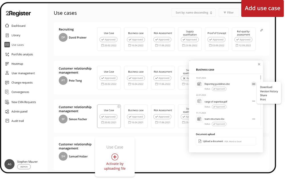 Use cases screenshot