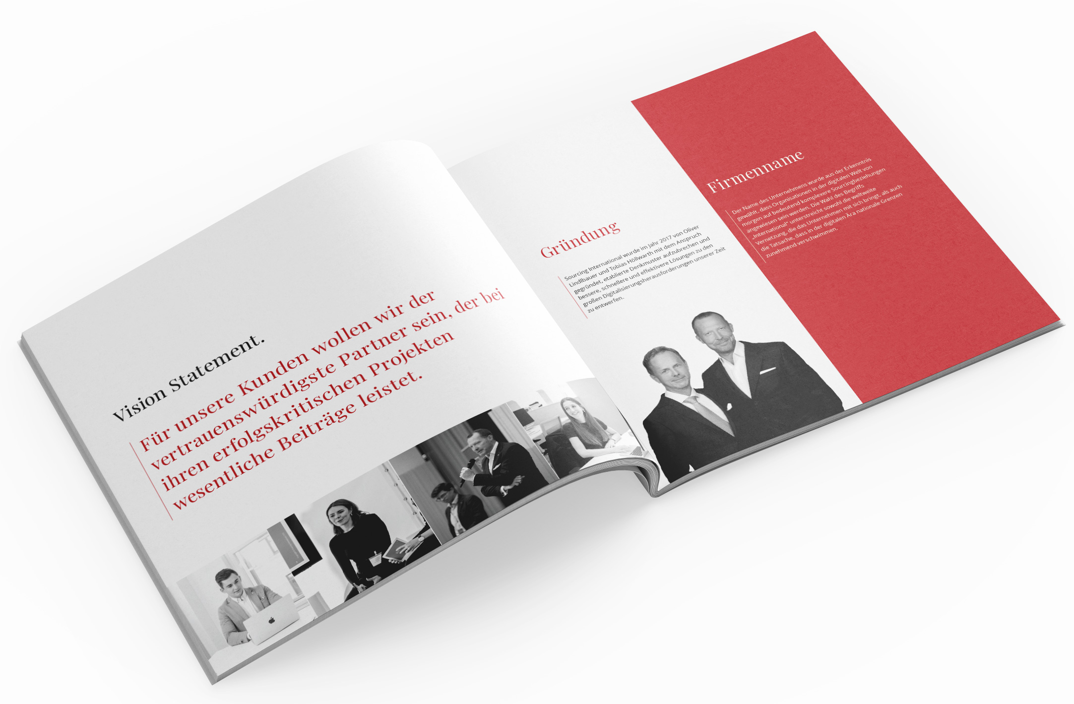 Company brochure pages